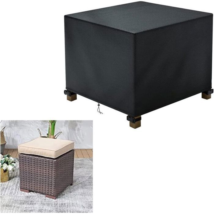 Housse carrée 420D Oxford imperméable indéchirable avec boucle et bande réfléchissante pour meubles extérieurs