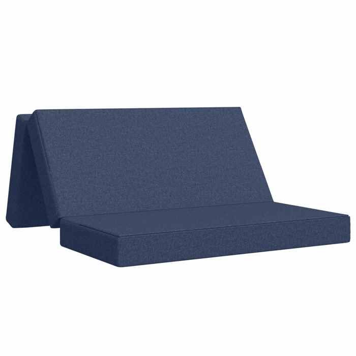 Banquette-lit - Canapé-lit pliable - vidaXL - tissu - bleu - 120 x 67 x 45 cm 2924158