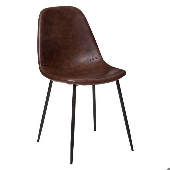 Chaise Vladi marron effet cuir - Atmosphera Créateur dintérieur