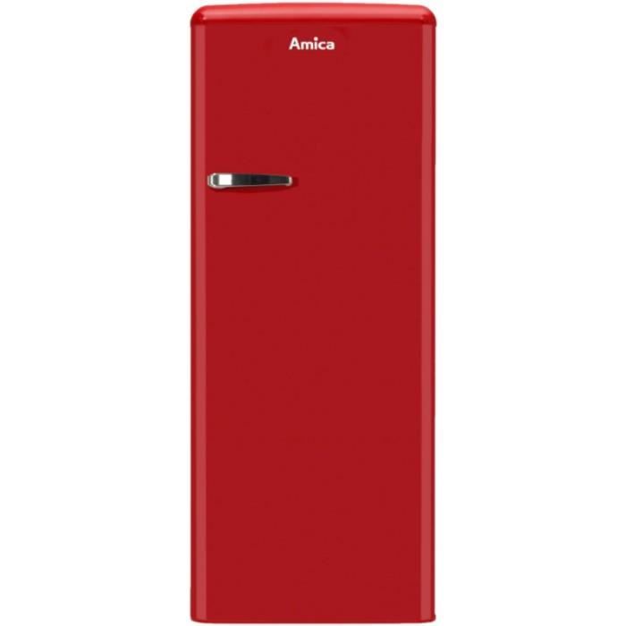 Réfrigérateur 1 porte AMICA AR5222R Rouge - Congélateur haut - 218L - Classe A - Froid statique