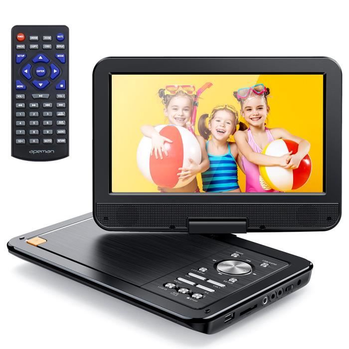 APEMAN Lecteur DVD TV Portable Grand Écran Pivotant 10.5 Pouces Écran de Synchronisation avec La APEMAN Lecteur DVD TV Portable Grand Écran Pivotant 10.5 Pouces Écran de Synchronisation avec La