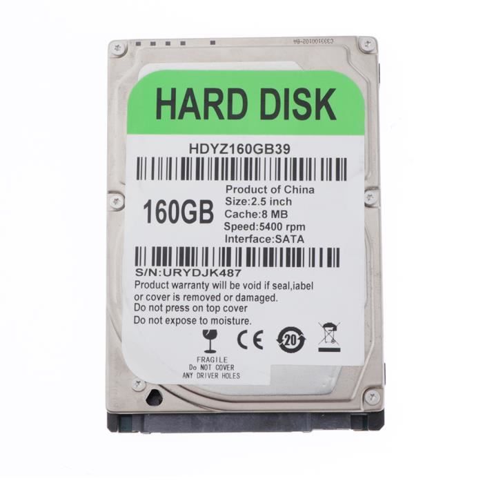 Disque Dur Interne 2 5 Pouces Sata 8m Cache 5400rpm Hdd Pour Ordinateur Portable 160gb Prix Pas Cher Cdiscount