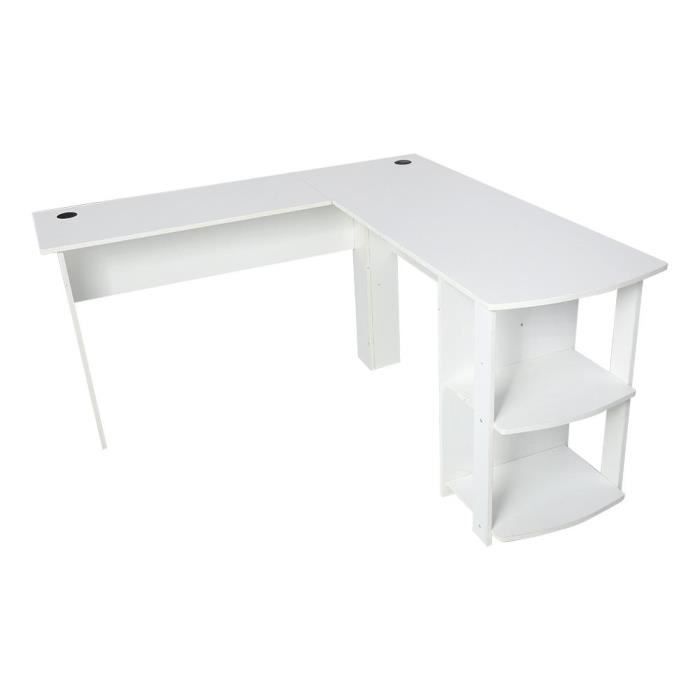 Meiheshop Bureau D Angle Informatique En Bois Avec Etageres De Livre Blanc Achat Vente Meuble Informatique Meiheshop Bureau D Angle In Soldes Sur Cdiscount Des Le 20 Janvier Cdiscount