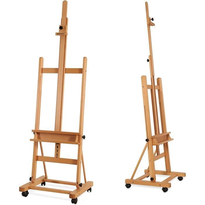 Chevalet Studio MEEDEN Bois Hêtre - Réglable Et Inclinable - Pour Toiles Jusqu'à 59" - Professionnel