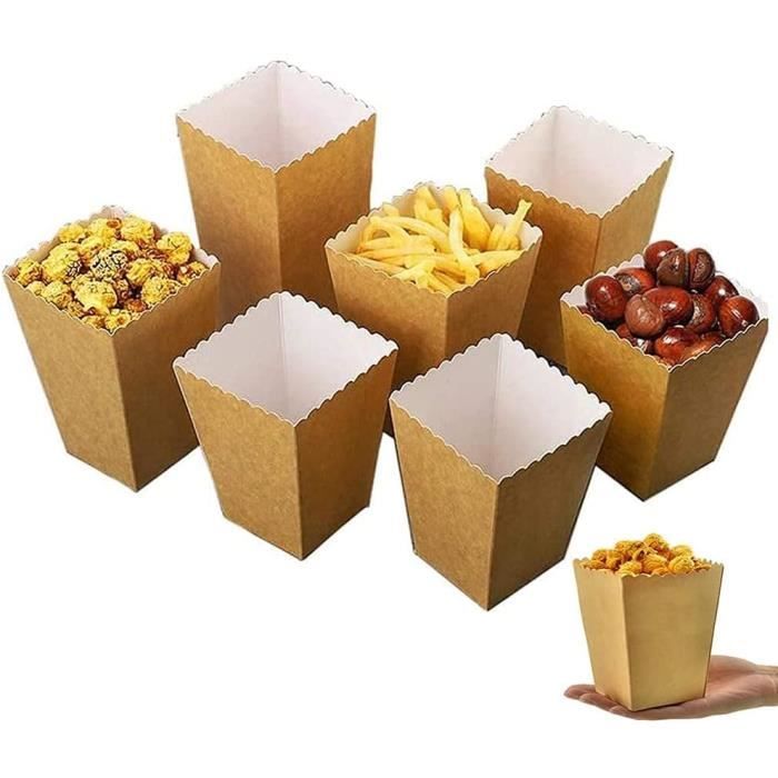 Popcorn BoîtesL grande boîte à pop-corn en papier kraftBoîte-cadeau de fête de bonbonspour Collations de FêteBonbons50pcs