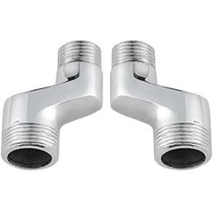 Lot De 2 Coudes Laiton Mâle/femelle 15/21 (1/2") Avec écrou Libre