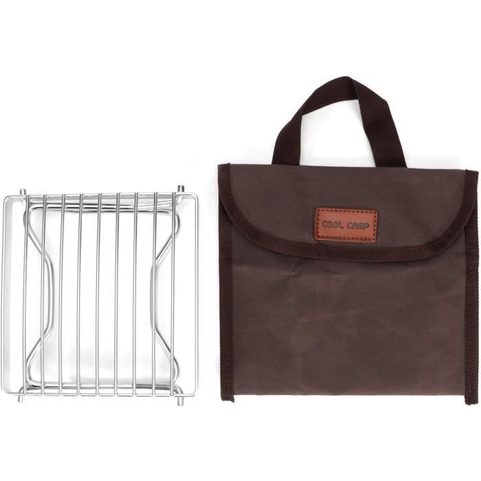 Barbecue Charbon Portable Pliable - Acier Inox - 44x47x26 Cm - Pour Pique-nique, Camping - 2