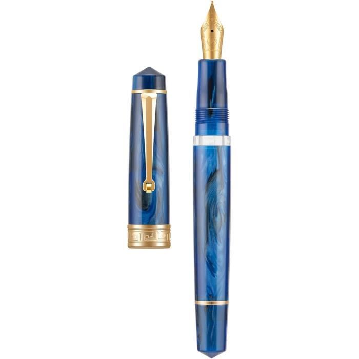 Stylo Plume Montegrappa Fortuna Résine Bleu Foncé - Finition Platine, Occasion