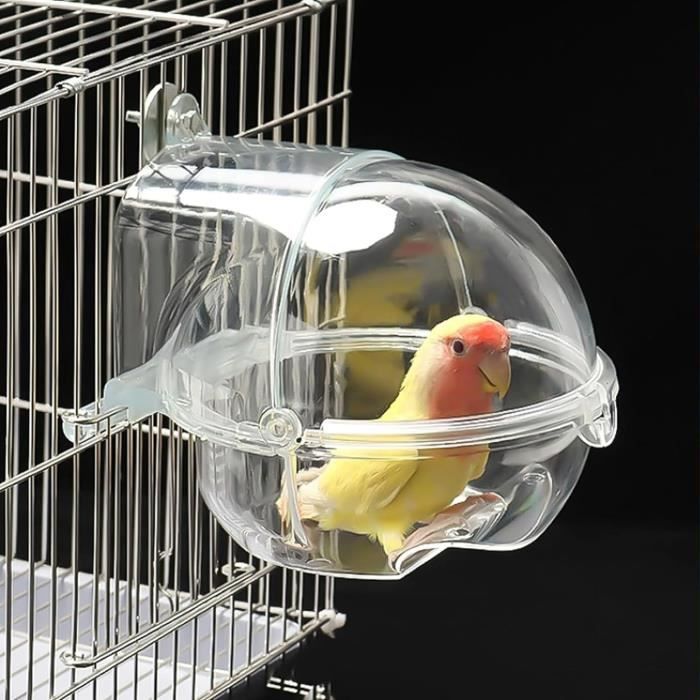 Baignoire pour Oiseaux, Baignoire à Oiseaux, pour Cage, Bol à Suspendre, Boîte de Douche Transparente pour Perroquet, Baignoire