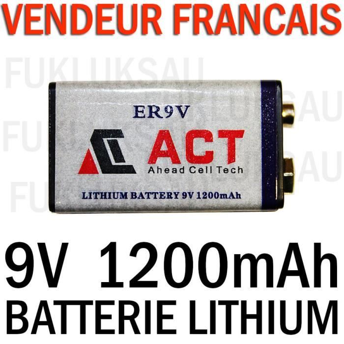 1 PILE ACCU BATTERIE 9V LITHIUM 1200mAh 6F22 6LR61 6KR61 BATTERY PP3 Cdiscount Jeux Jouets