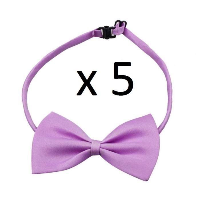 Lot De 5 Noeuds Papillon Pour Enfant Garcon Lilas Violet 100 Polyester 10x6cm Cdiscount Pret A Porter