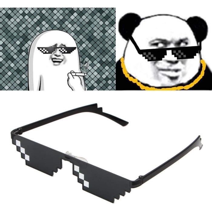 Cool 3 Bit MLG Pixelated Lunettes De Soleil Deal With It Lunettes Mosaic Pixel Lunettes De Soleil Cr atif et Utile Attractif 933