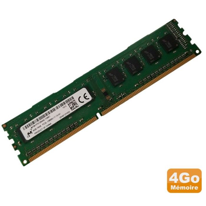 Micron Tech 4Go Ram PC Bureau Micron Mt8Ktf51264Az-1G6E1 Ddr3 Pc3L-12800U 1Rx8 1600Mhz Cl11