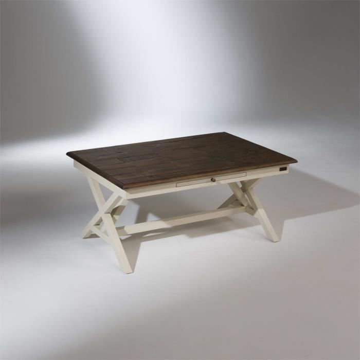 Table Basse Rectangulaire Dakota Patine Shabby Chic Blanc D Ivoire Achat Vente Table Basse Table Basse Rectangulaire Cdiscount