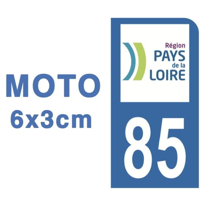 2 AUTOCOLLANTS PLAQUE IMMATRICULATION MOTO DEPT 44 REGION Pays de la Loire 