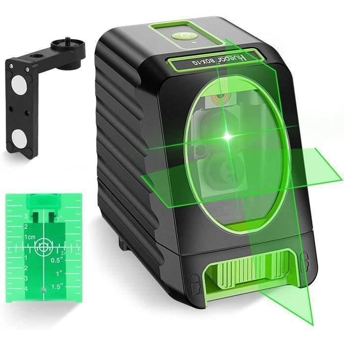 Huepar Niveau Laser Croix Vert, 3 x 360 Laser Level Auto-nivellement  Commutable Laser Lignes de Utiliser des piles sèches et Li-ion - Cdiscount  Bricolage