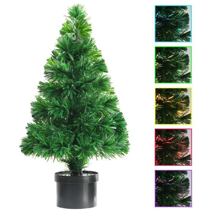Sapin de Noël artificiel Fibre optique 64 cm Vert Cdiscount Maison