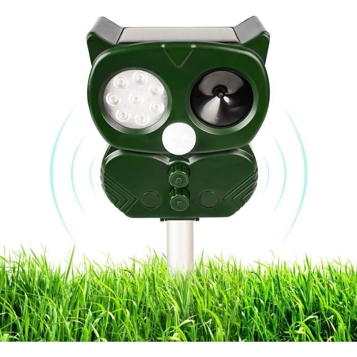 Répulsif Ultrason Solaire Pour Animaux - Anti Chats, Chiens, Rongeurs - Détecteur Mouvement, étanche IPX66
