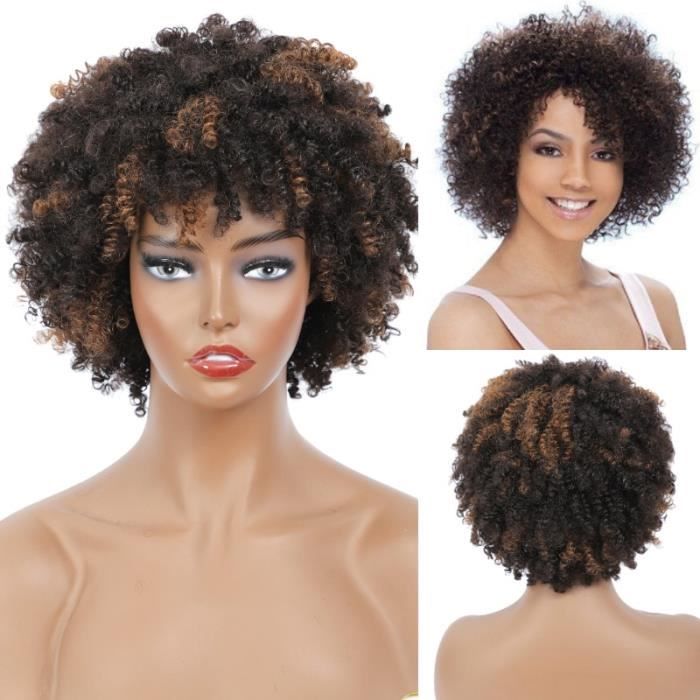 Perruque Courte Pixie Brune Synthétique - Bonnet Taille Moyen +4, Style Naturel