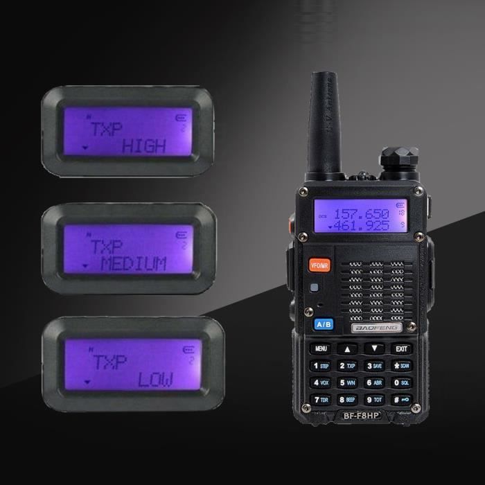 Talkiewalkie bidirectionnel sans fil VHFUHF à double fréquence de 8 watts XIJ210301106B