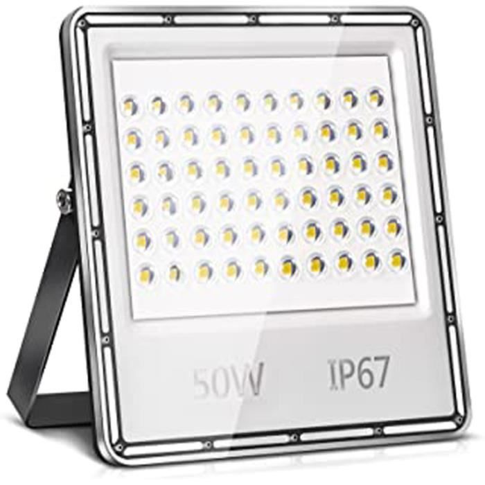 50W Spot LED Extérieur Blanc Froid 6500K, 5000LM Projecteur LED