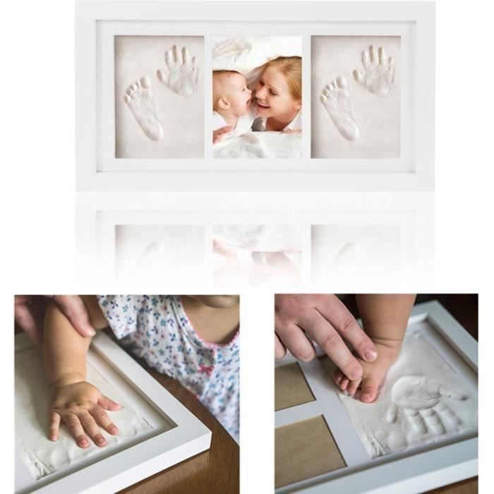 Kit Empreinte Bebe Cadre De Photo Pour Souvenir La Naissance Deux Empreintes Et Deux Cadre Photo Blanc Par Kenson Cdiscount Maison