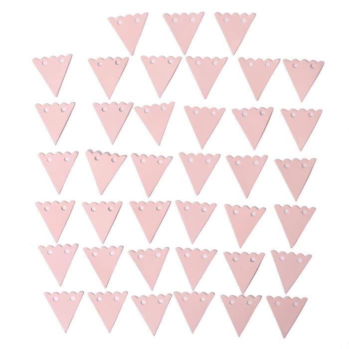 4 Pieces Diy Mini Guirlande Guirlande Fanion 2 M Mit 40 Fanions En Papier Zum Lui Meme Bricolage Et Etiquette Rose Blanche Cordon Cdiscount Maison