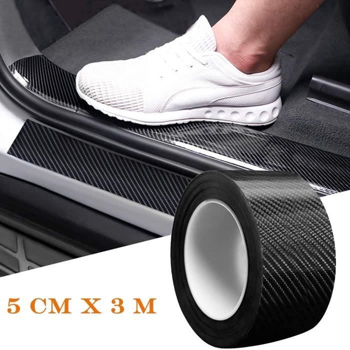 Kit 4 Pièces Autocollants Seuil De Porte Voiture En Fibre De Carbone - Protection Anti-rayures Pour Ford C-Max (C-Max Cmax) - 60 Cm Et 40 Cm