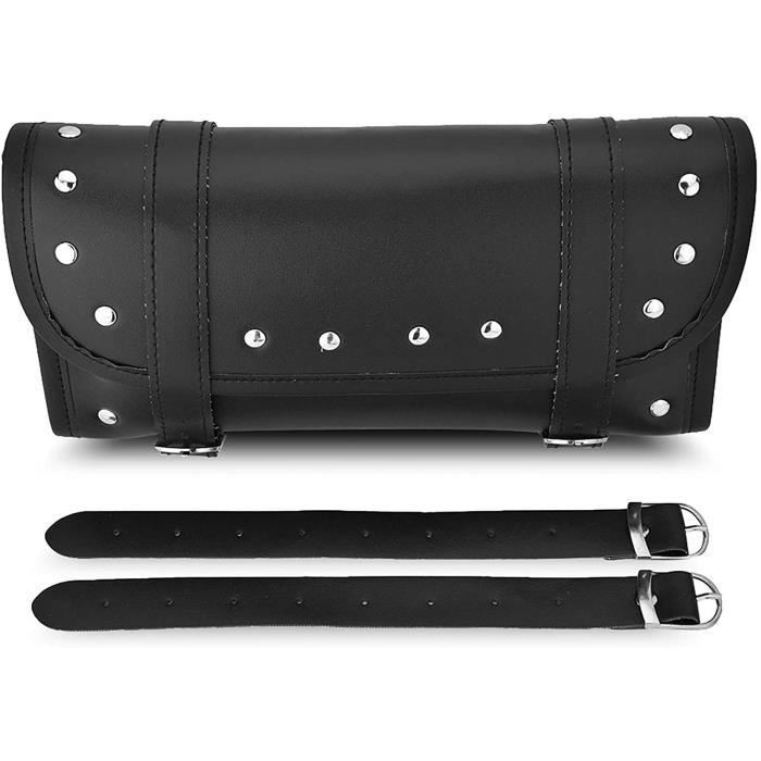 Sac De Fourche Moto En Cuir PU - Petit Sac Outils Guidon Sissy Bar Color B