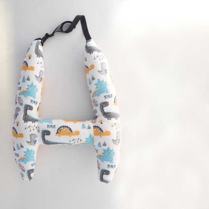 Coussin De Voyage Pour Enfant - Support Nuque Et Tête - Pour Siège Auto, Avion, Train - Tissu Doux, Couleur Jaune