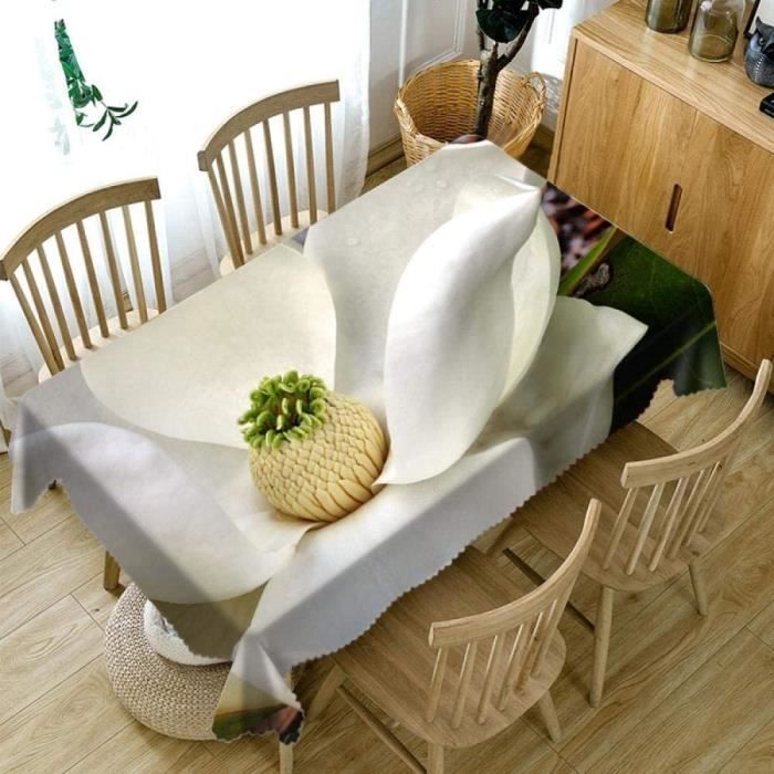 Nappe Grande Fleur Blanche,Nappes 3D Impression Tissu De Table,Décorations  De Linge De Table - 137x182cm[489] - Cdiscount Maison