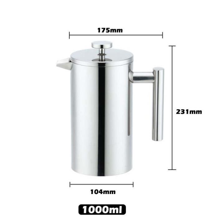 Cafetière Française Portable HAILASRE 12oz - En Acier Inoxydable, Isolante, Idéale Voyage Et Camping