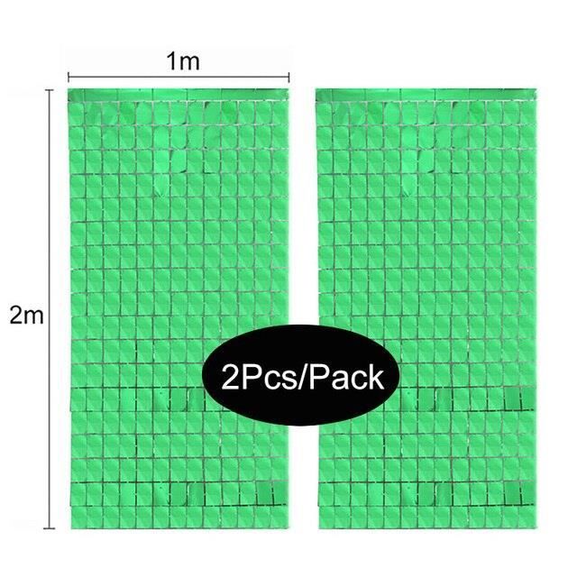 2 Rideau Métallique Pastel, Rideaux à Franges En Aluminium, Toile De Fond Pour Photos De Fête