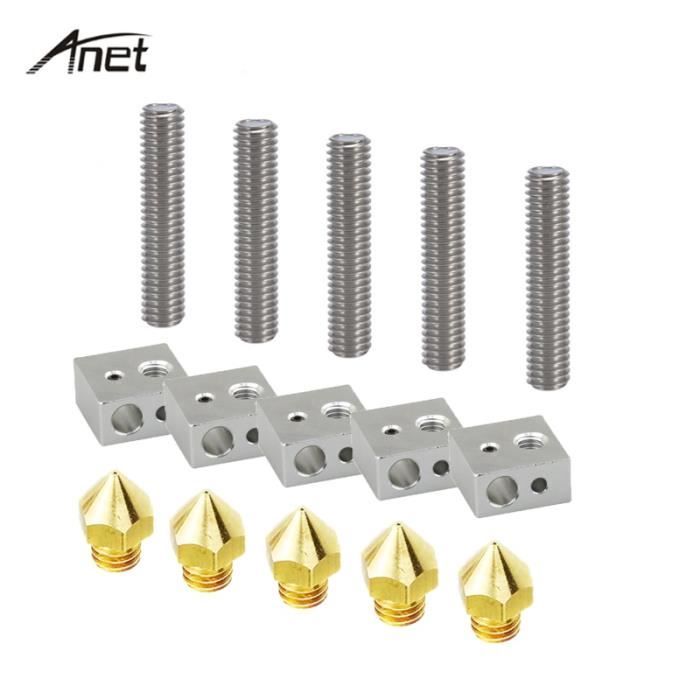 Tête d'impression A1 Hot end buse en acier trempé haute température Hot end avec2 douilles en silicone F avec les accessoires de remplacement bambulab A1,A1 Mini extrudeuse d'imprimante3D (0,4mm