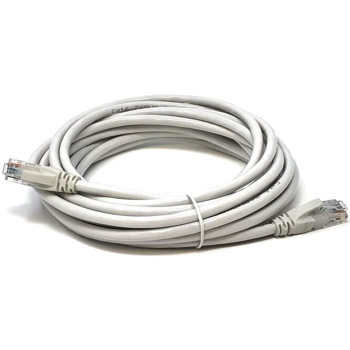 AWG24 RJ45 UTP CAT5E CCA Tronic 20 Mètres Câble de Réseau Ethernet 20m Mr Gris 