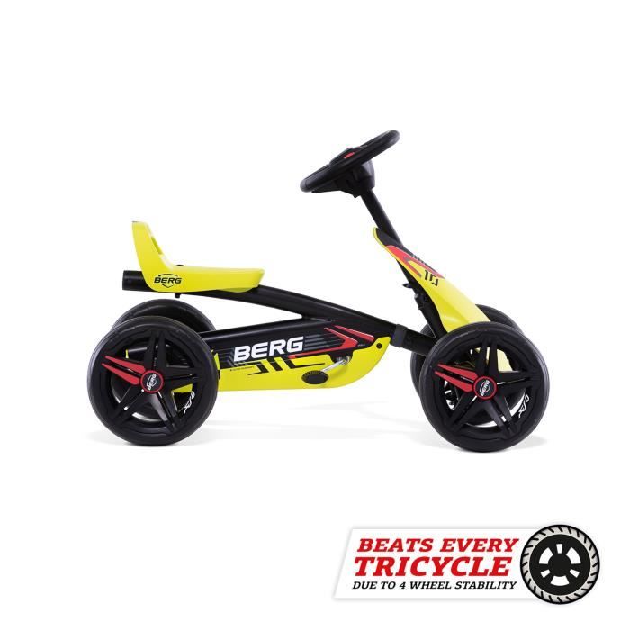 Kart à pédales BERG Buzzy Aero - Jaune/Lime - Pour Enfant de 2 à 5 ans - 4 roues - BERG