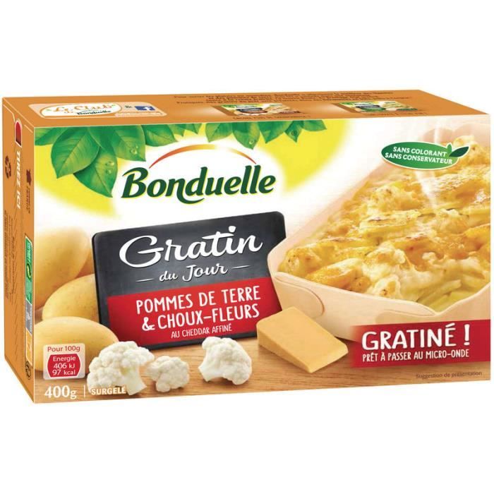 bonduelle gratin du jour pommes de terre et choux fleurs 400g cdiscount au quotidien