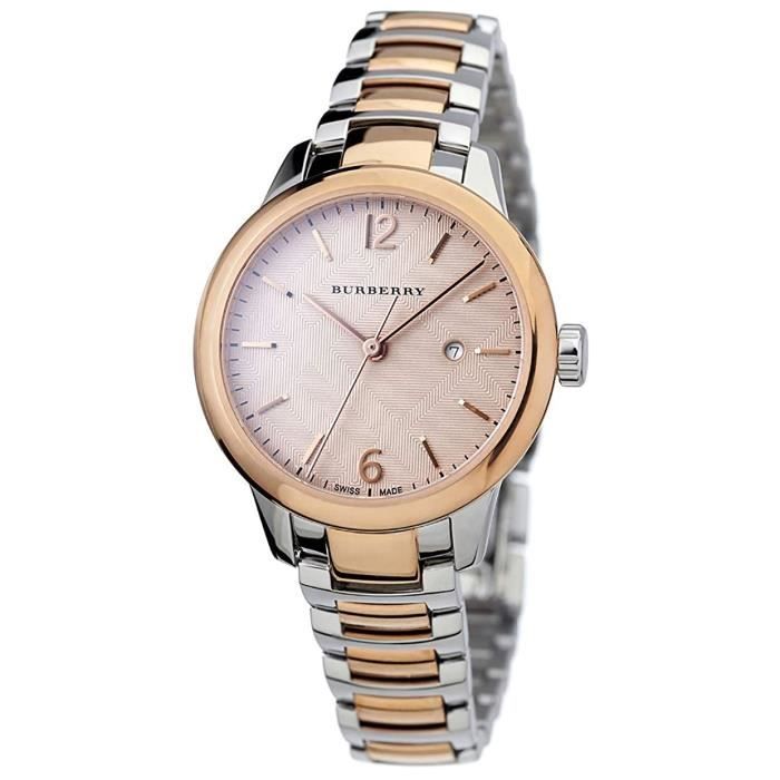 BURBERRY Montre Femme -  - BU10117 - Argent et or rose - Acier inoxydable - 5 ATM 