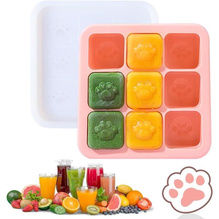 3Pcs Bacs À Glaçons, Bacs À Glaçons En Silicone Avec Couvercle, Grands Glaçons Carrés 4,8Cm