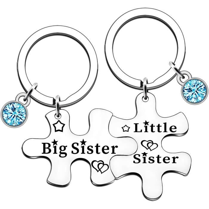 Porte-clés Personnalisé En Acier - Cadeau Pour Sœur, Frère, Maman, Papa, Noël, Anniversaire, Argenté