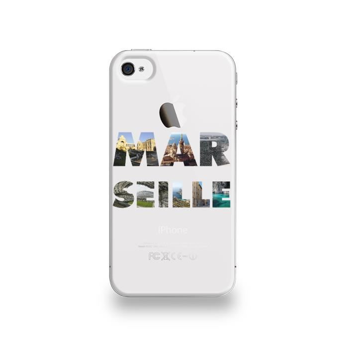 Coque Apple iPhone 4/4S Silicone motif Marseille
