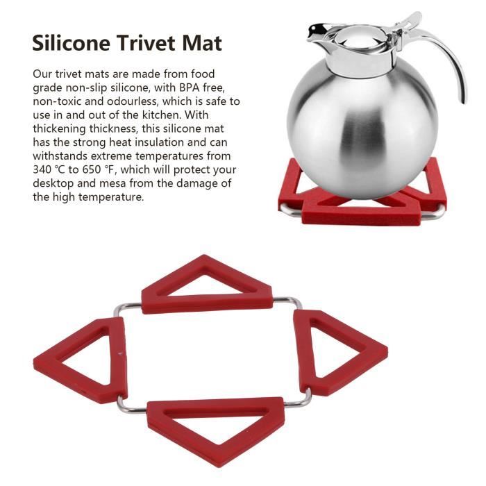 Lot De 4 Dessous De Plat En Silicone - Antidérapants, Résistants à La Chaleur 230°C, Couleurs Assorties