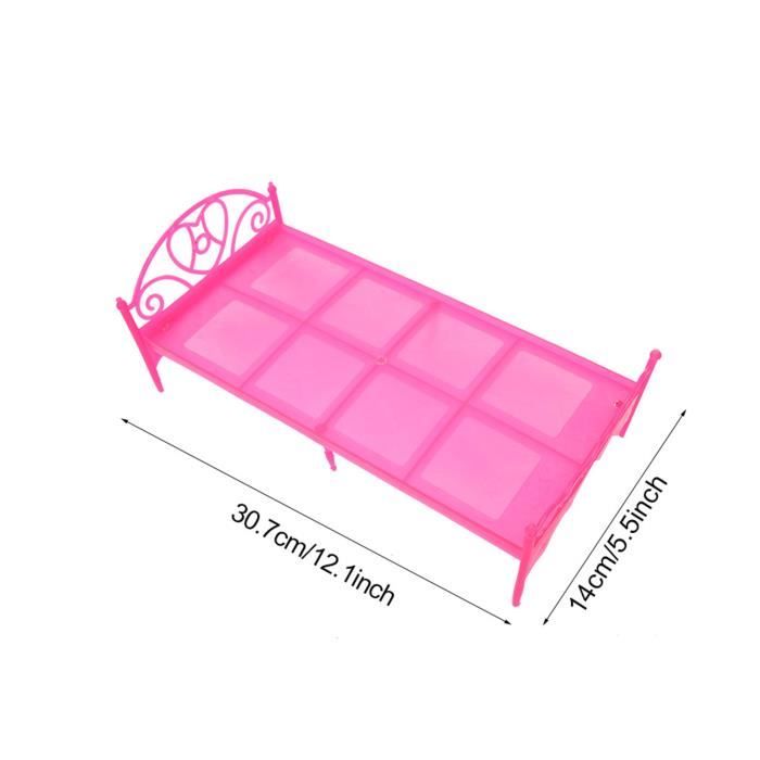 Lit Superposé Miniature Pour Maison De Poupée – En Plastique Rose, Dimensions 31,5x22,5x10 Cm, Pour Poupées Princesses