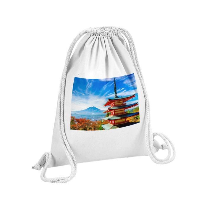 Sac à Dos Toile Imprimé Mont Fuji Japon – Léger Et Spacieux – Multifonction Ordinateur 15” Ou 17” - 9