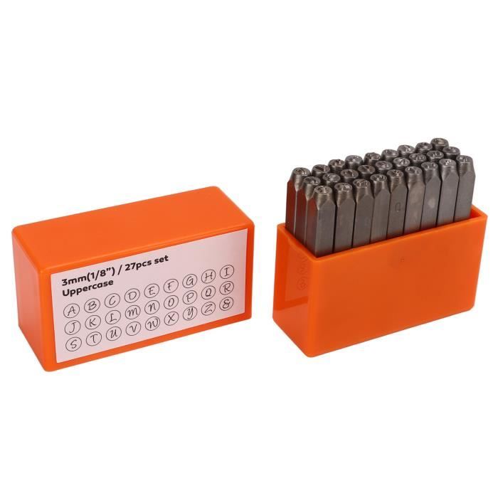 Jeu De 27 Poinçons Pour Lettres Et Chiffres – Métal – Acier Au Carbone – Sans Marque – Gravure Manuelle