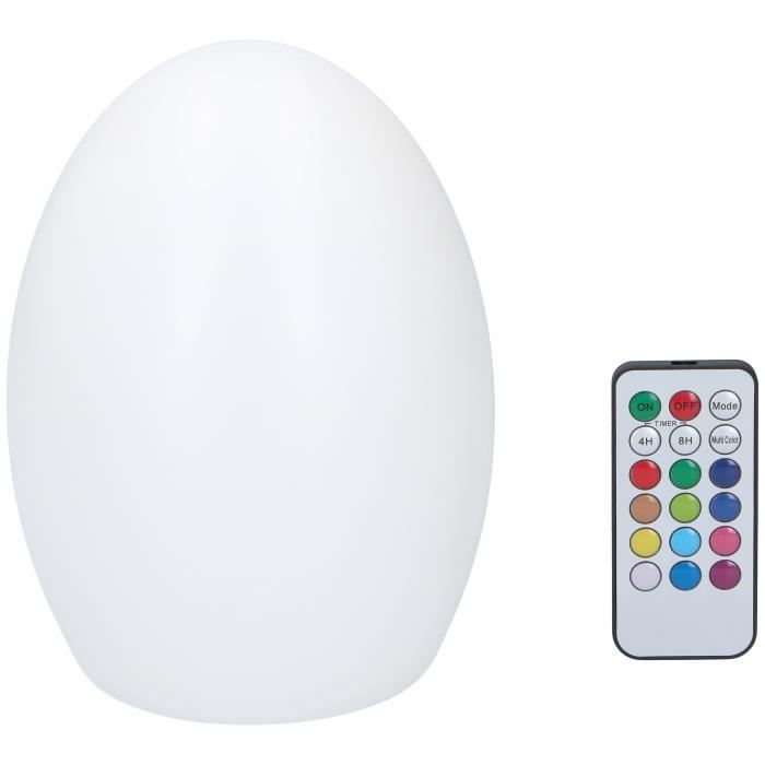 grundig lampe de table led en forme d'œuf - lampe rgb - lampe de table à piles - avec télécommande - différentes couleurs et modes …