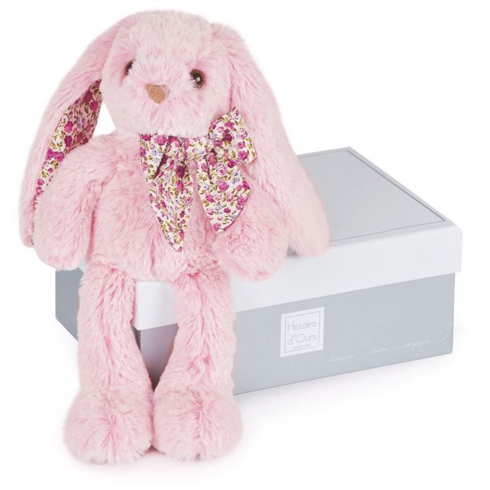 Peluche - Histoire dOurs - Copains calins - lapin rose 25 cm