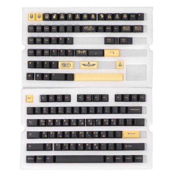 Letter Less Keycaps 132 Keys Keycaps PBT Letterless Cherry Height Egyptian Pharaoh Theme ...