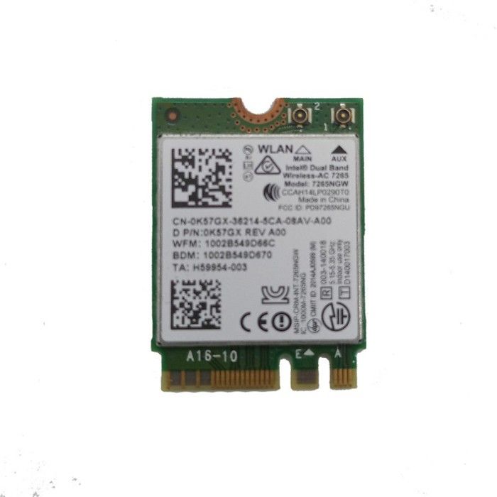 Mini-Carte Wifi sans fil Intel 7260NGW 0GPFNK Dual Band 2x2 Bluetooth M.2 A/E