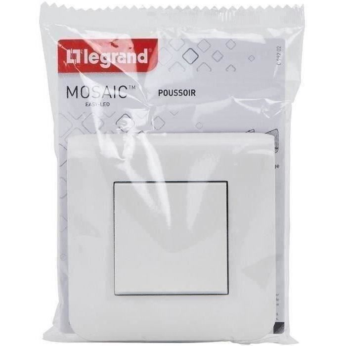 LEGRAND - Mosaic poussoir 6A blanc complet
